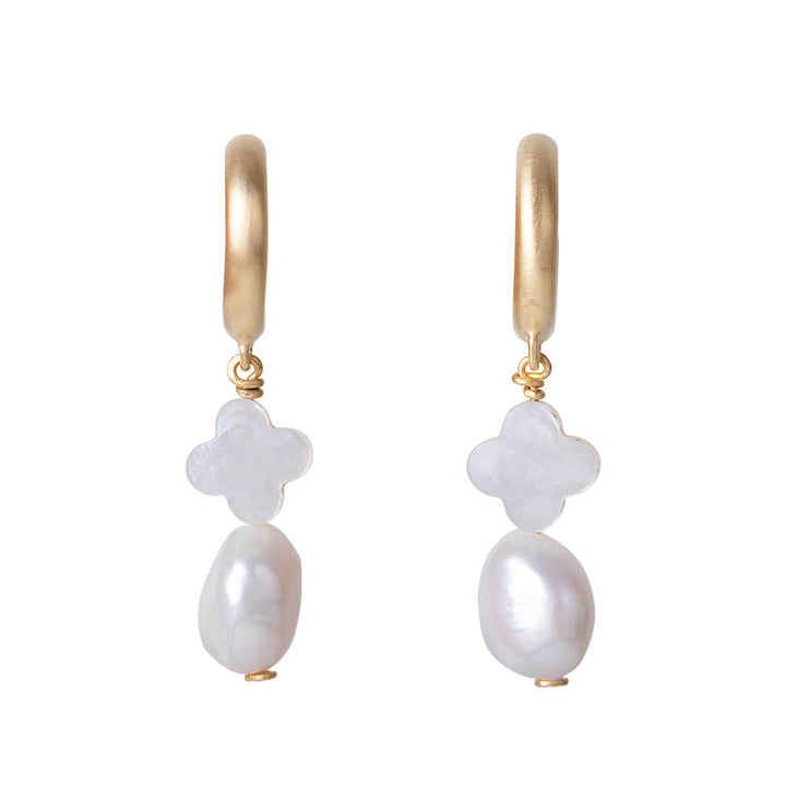 FRESHWATER PEARL MOP HOOPS