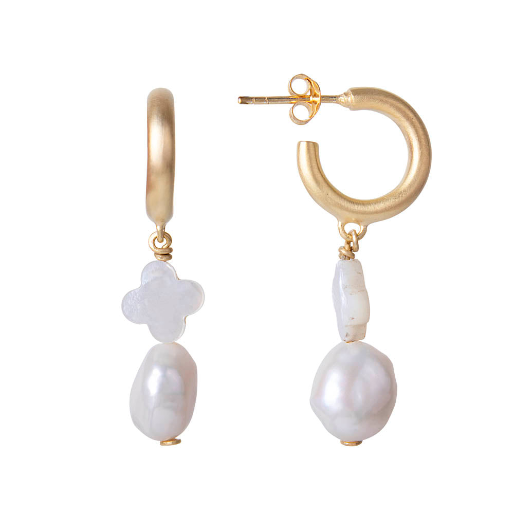 FRESHWATER PEARL MOP HOOPS