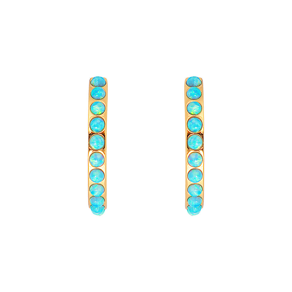 BLUE OPAL CRYSTAL MAXI HOOPS