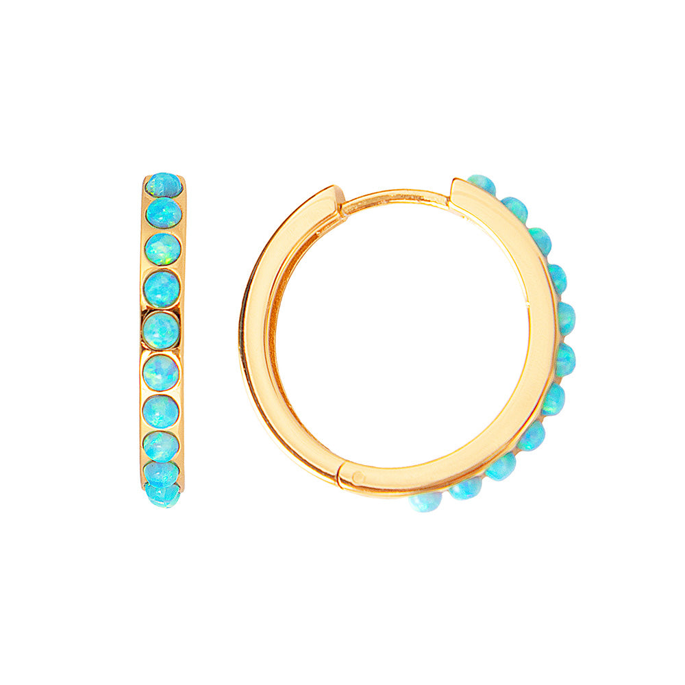 BLUE OPAL CRYSTAL MAXI HOOPS