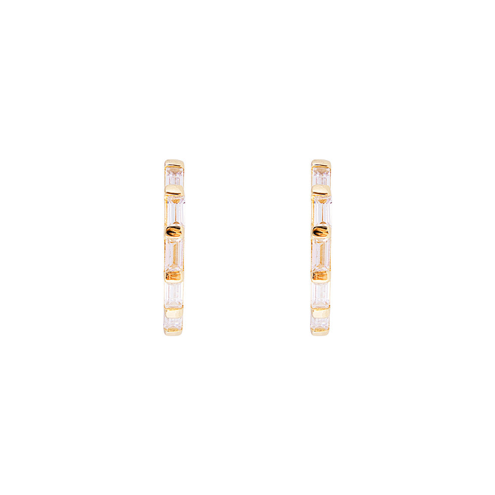CRYSTAL BAGUETTE MIDI HOOPS
