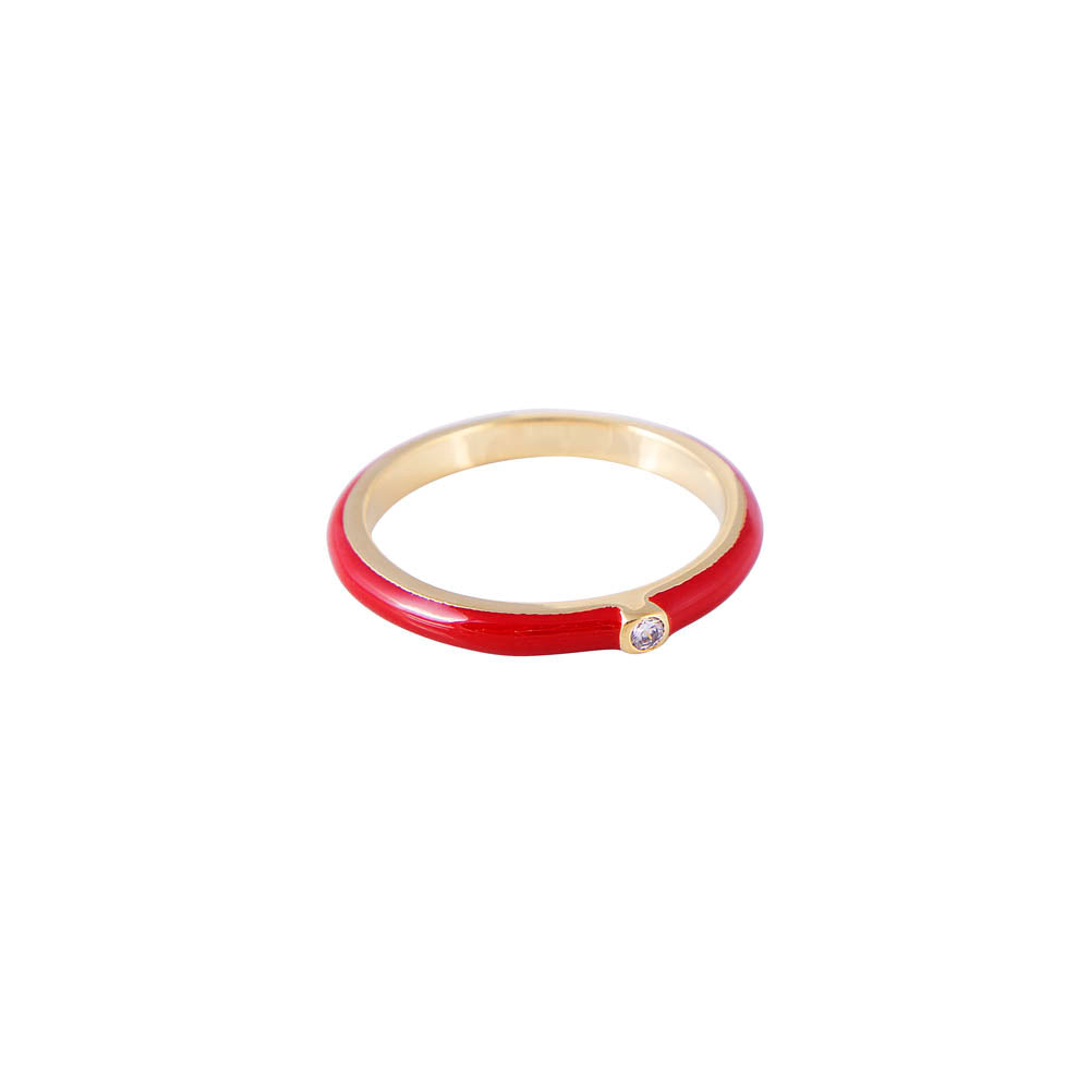 BORDEAUX ENAMEL STACKER RING