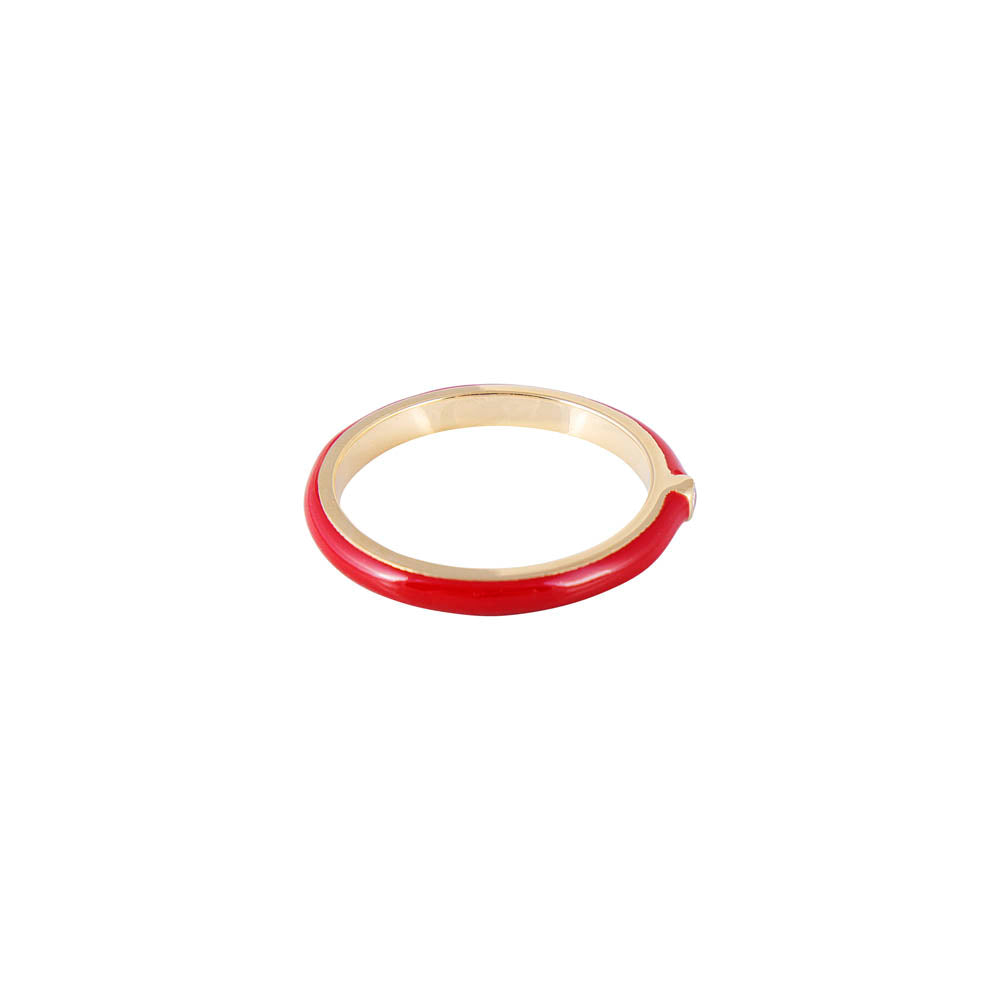 BORDEAUX ENAMEL STACKER RING