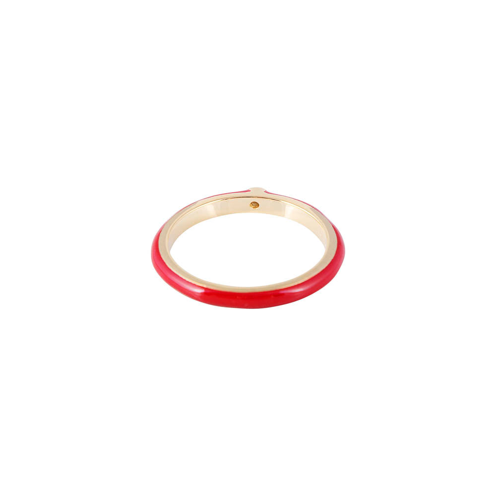 BORDEAUX ENAMEL STACKER RING