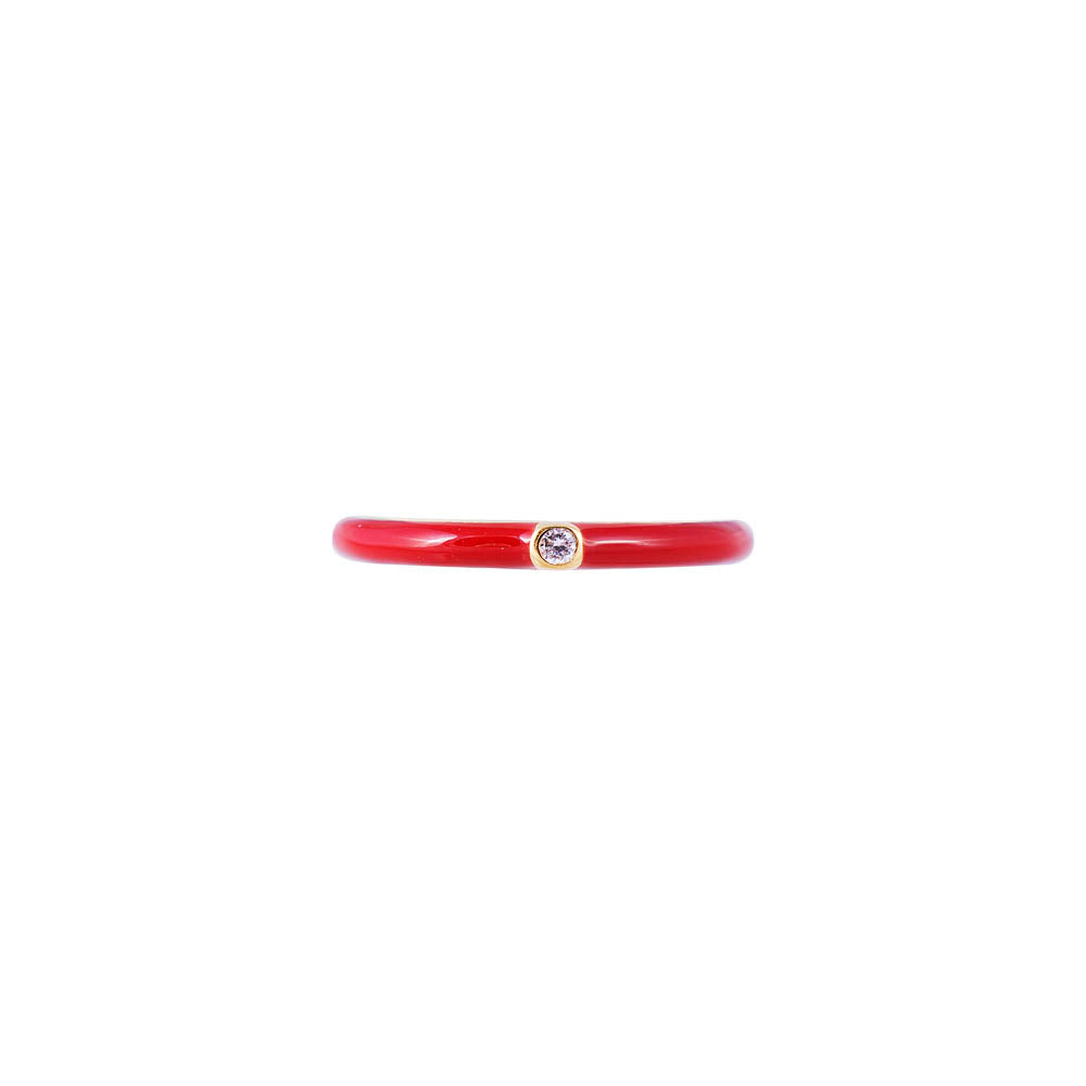 BORDEAUX ENAMEL STACKER RING