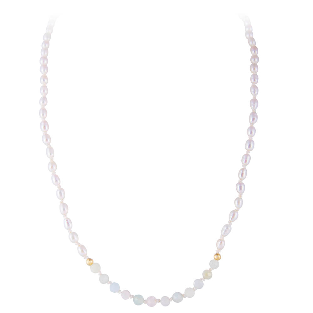 MORGANITE SEED PEARL NECKLACE