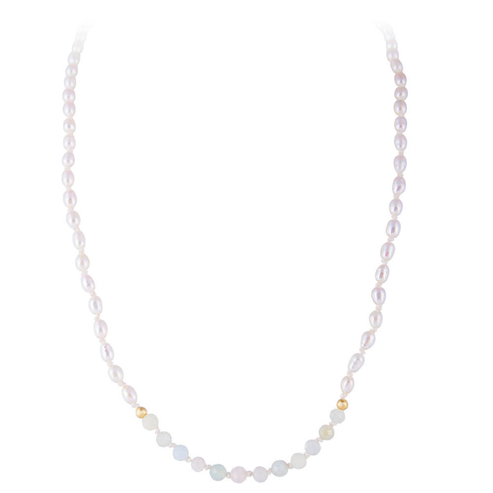 MORGANITE SEED PEARL NECKLACE