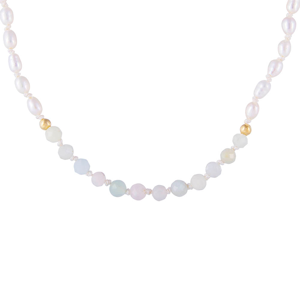 MORGANITE SEED PEARL NECKLACE