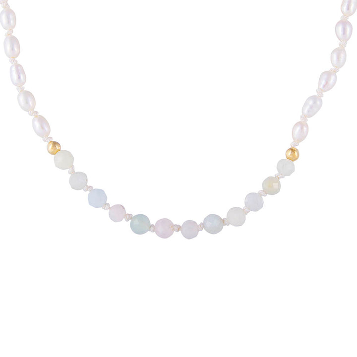 MORGANITE SEED PEARL NECKLACE
