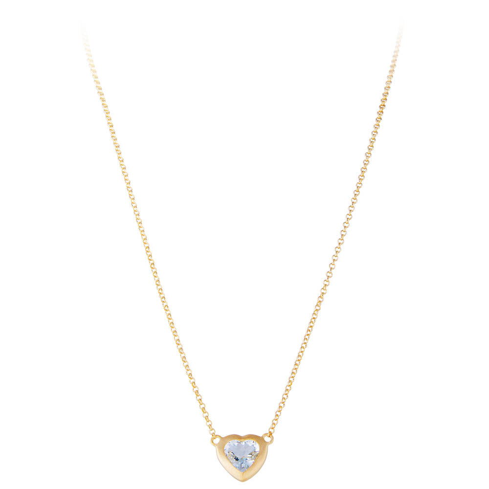 AQUAMARINE LOVE NECKLACE