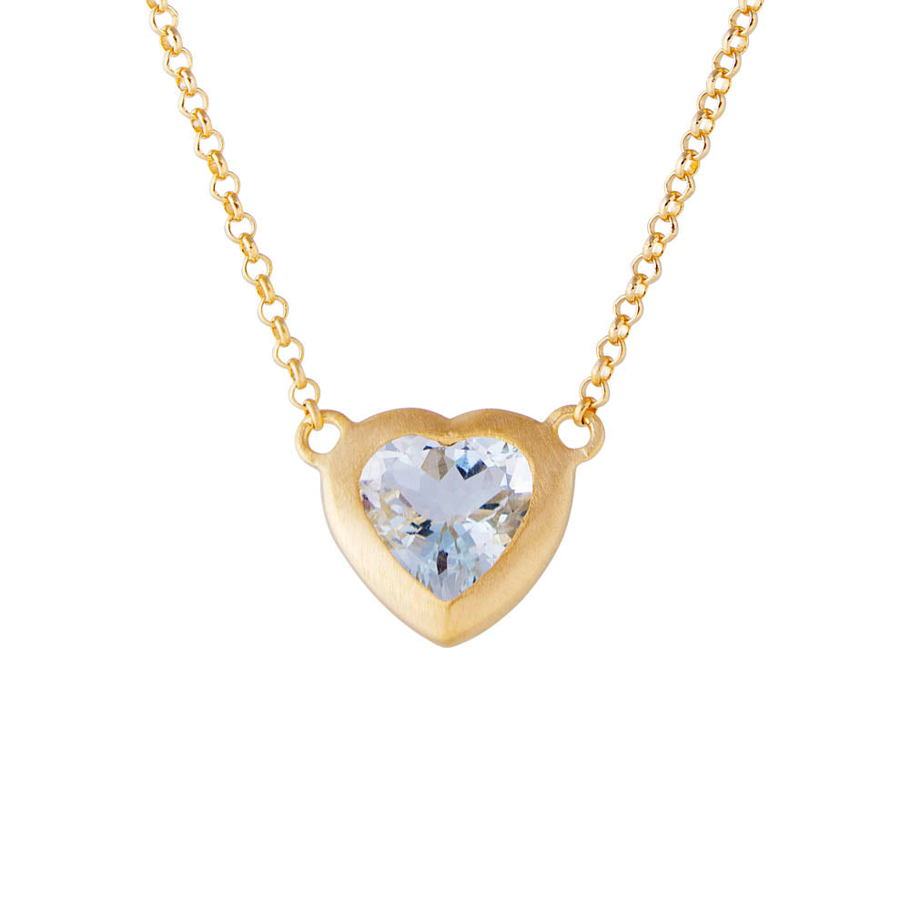 AQUAMARINE LOVE NECKLACE