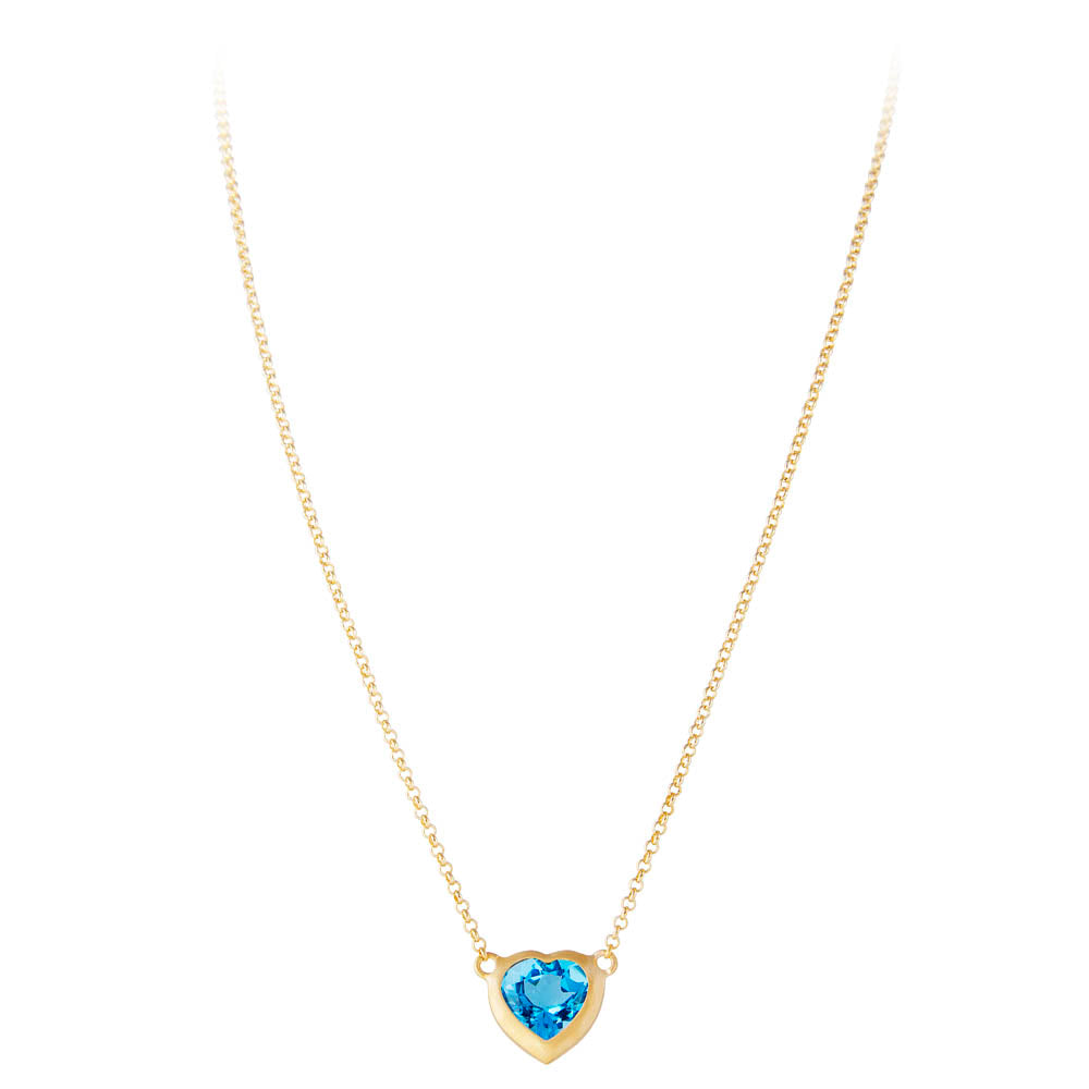 SWISS BLUE TOPAZ LOVE NECKLACE