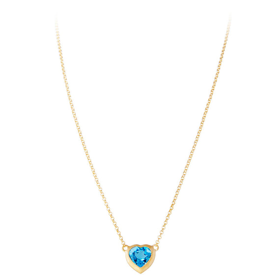 SWISS BLUE TOPAZ LOVE NECKLACE