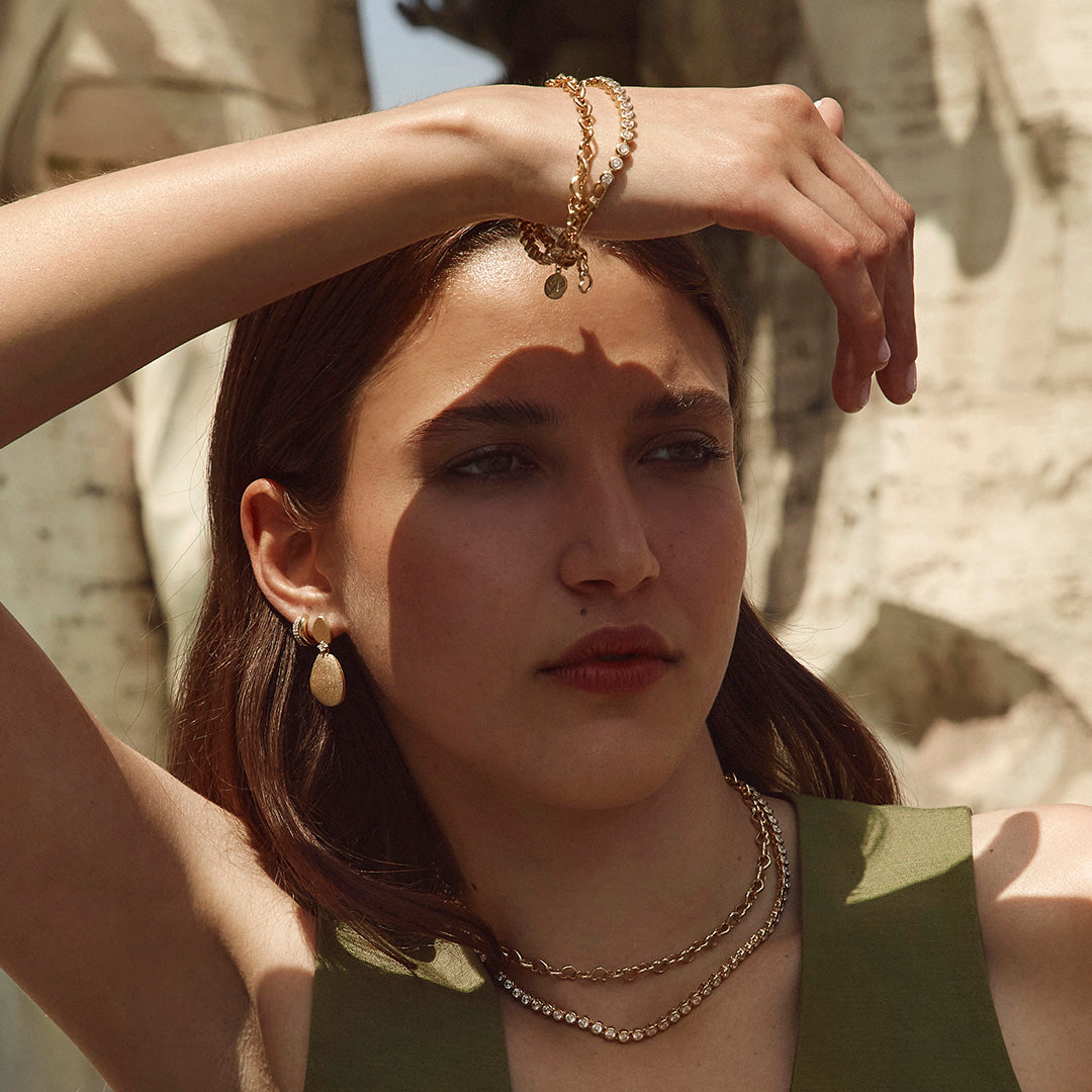 TWO-TONE PAVE HUGGIES