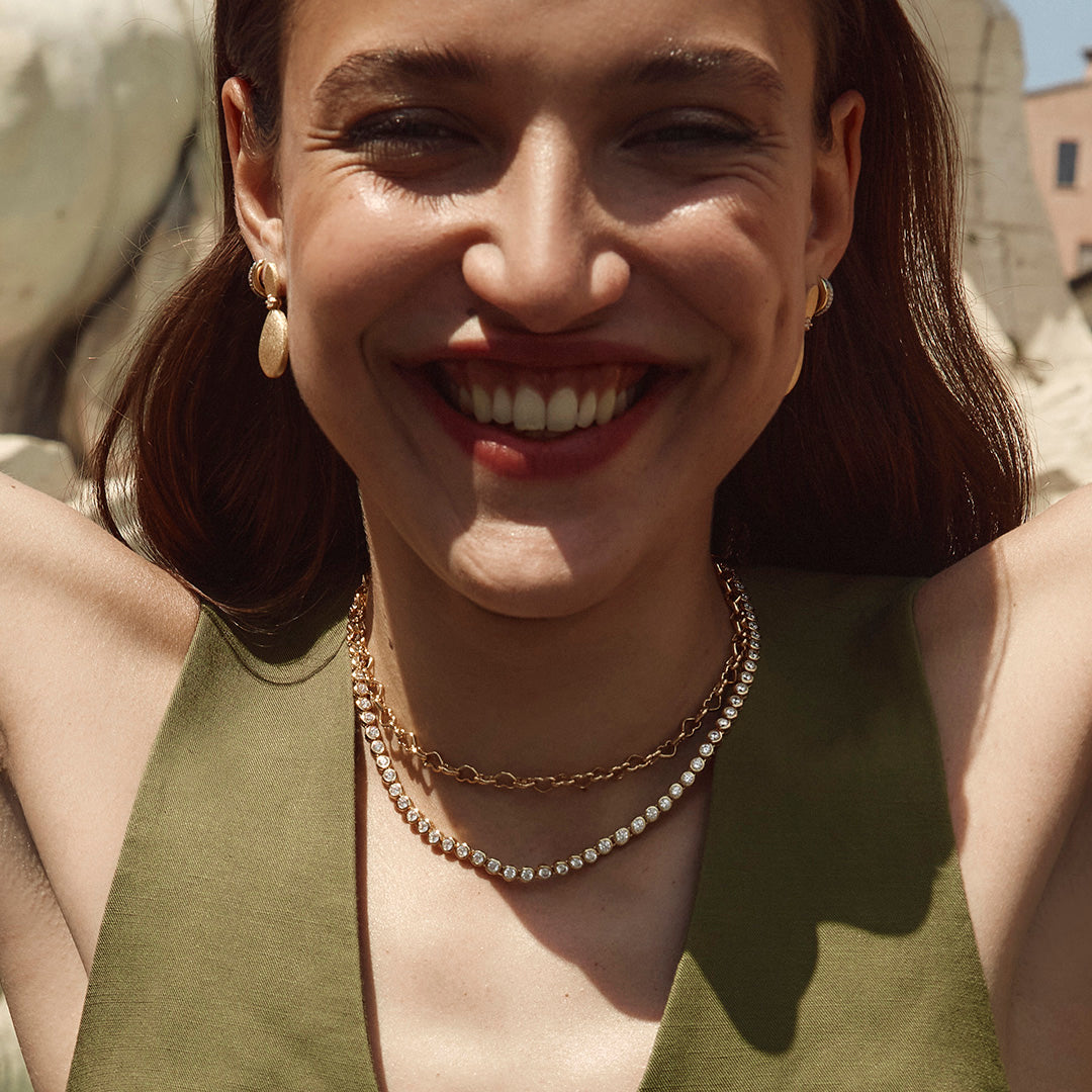 BEZEL SET TENNIS NECKLACE