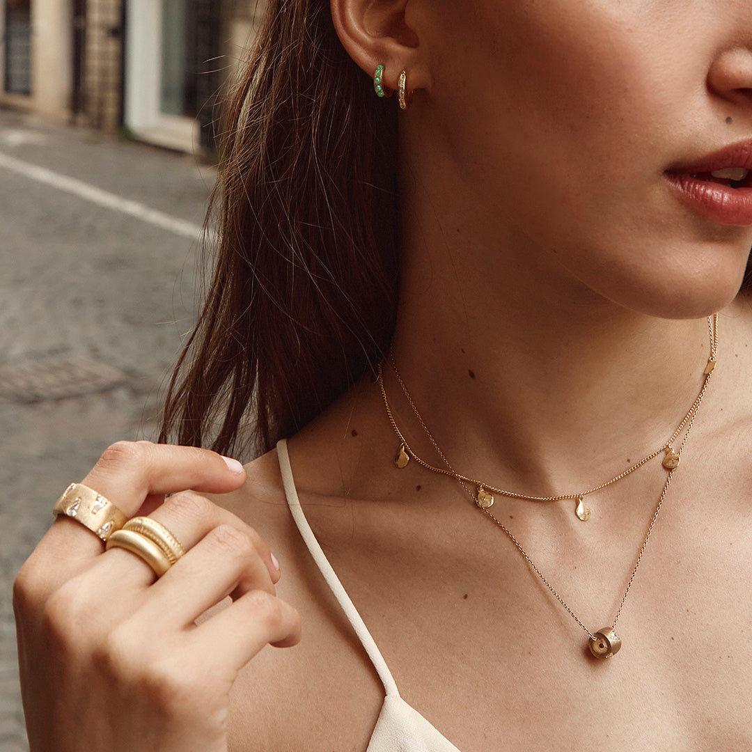 BUBBLE PAVE MIDI HOOPS