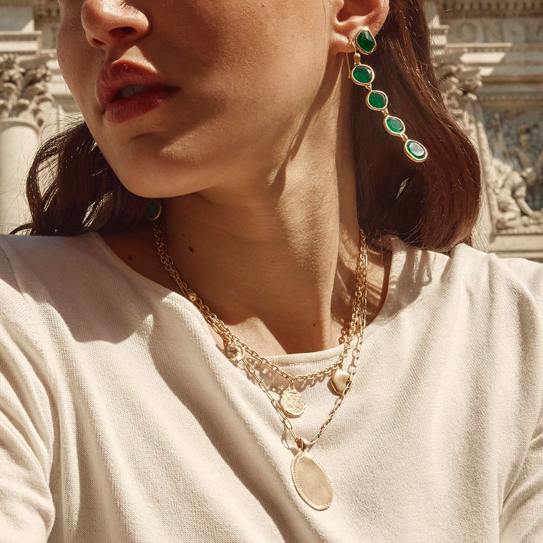 GREEN AGATE SPLICE STUDS