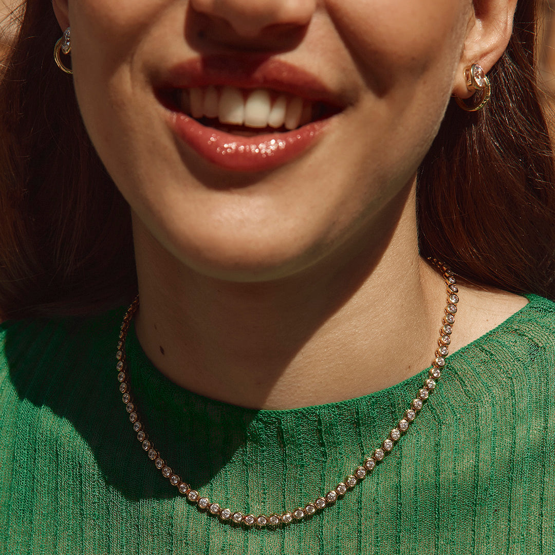 BEZEL SET TENNIS NECKLACE