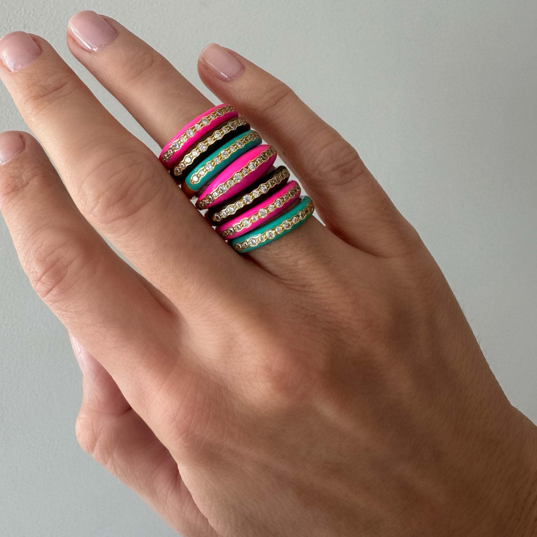 AURORA PINK ENAMEL RING