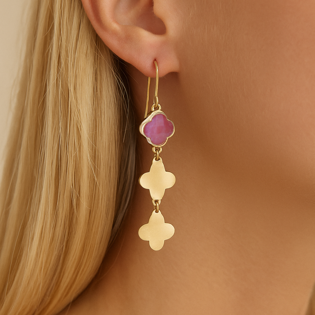 PINK AGATE MOROCCAN DROPS