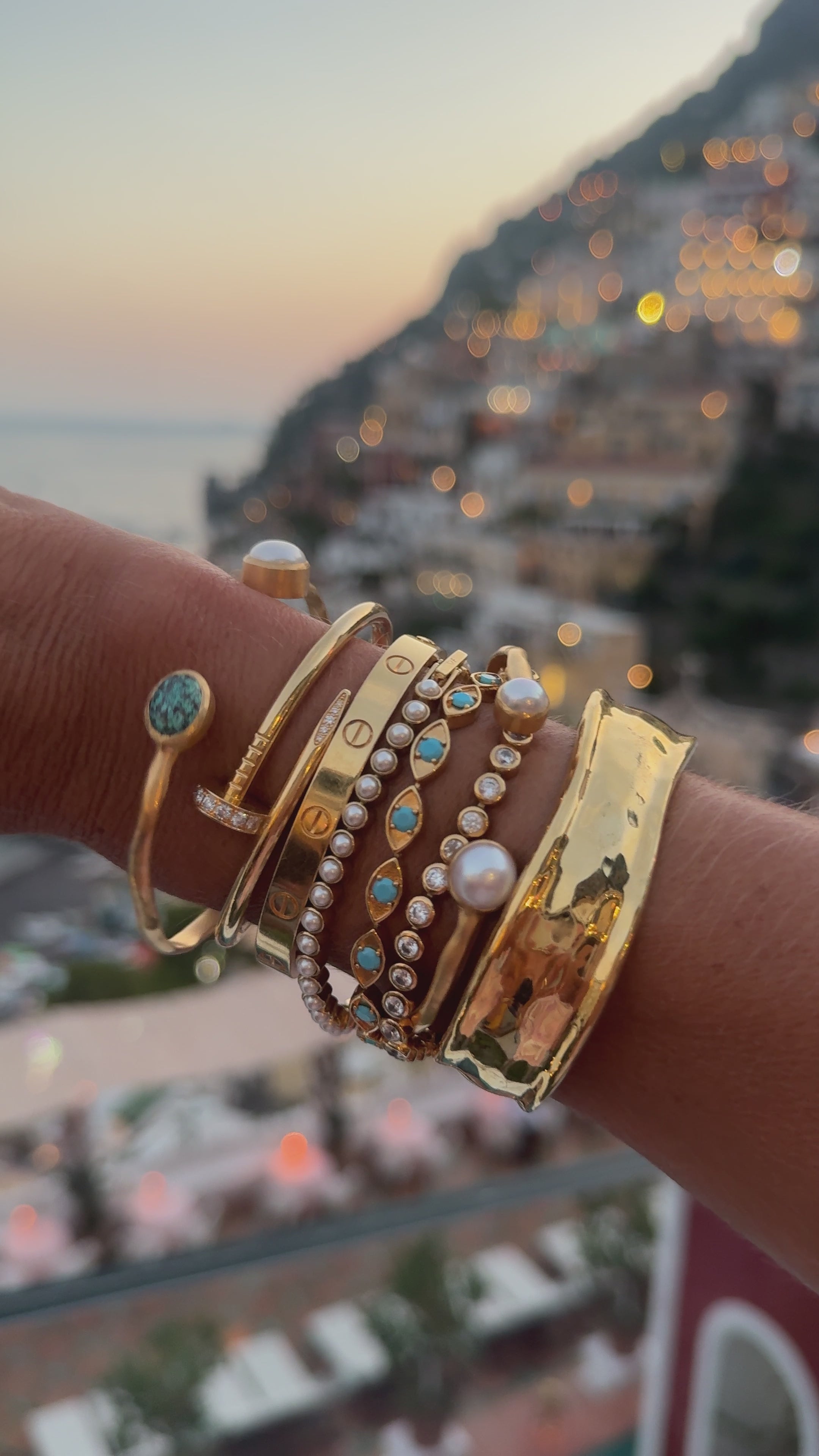 DOUBLE PEARL CUFF - GOLD