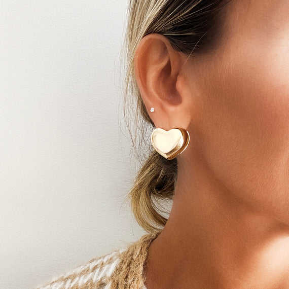 PUFFED HEART EARRINGS FAIRLEY