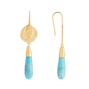 ANCIENT COIN AMAZONITE DROPS