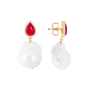 PINK AGATE BAROQUE DROPS