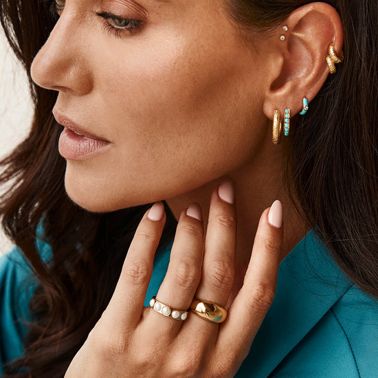 FAIRLEY Crystal Pearl Midi Hoops main image 1