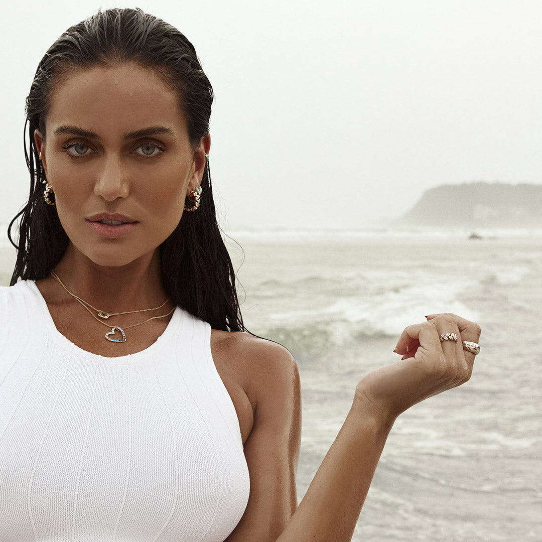 BLUE OMBRE HEART NECKLACE