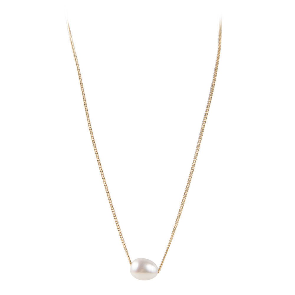 PEARL TEARDROP NECKLACE - GOLD