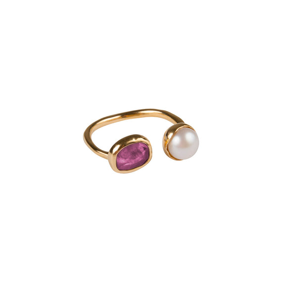 PEARL & PINK SAPPHIRE RING
