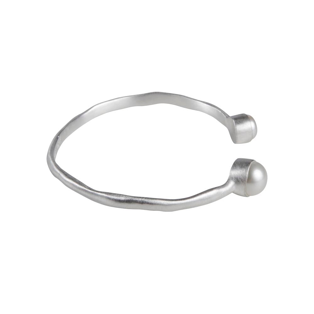 DOUBLE PEARL CUFF - SILVER