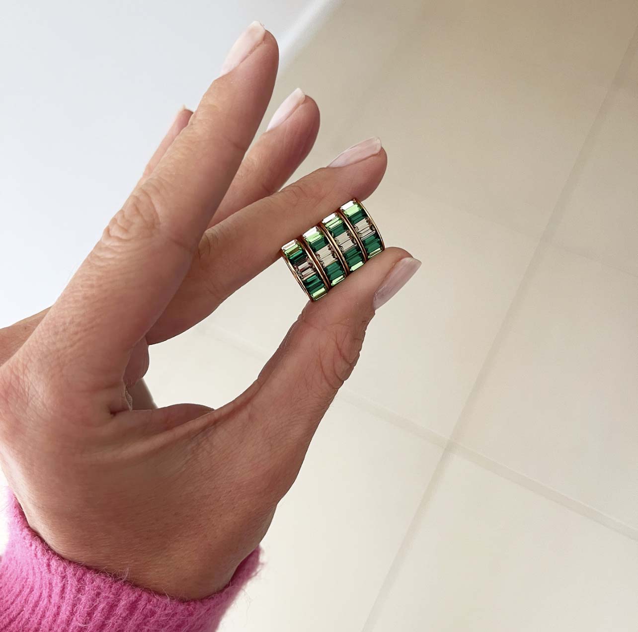 GREEN OMBRE MIDI HOOPS