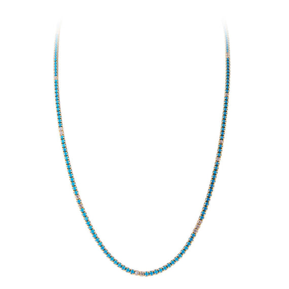 TURQUOISE TENNIS NECKLACE