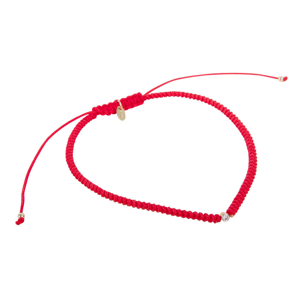 DIAMOND 9K GOLD FRIENDSHIP BRACELET - RED