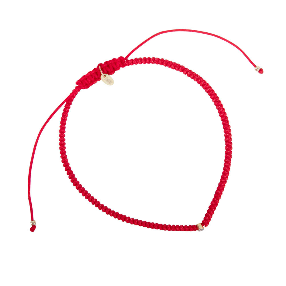 DIAMOND 9K GOLD FRIENDSHIP BRACELET - RED