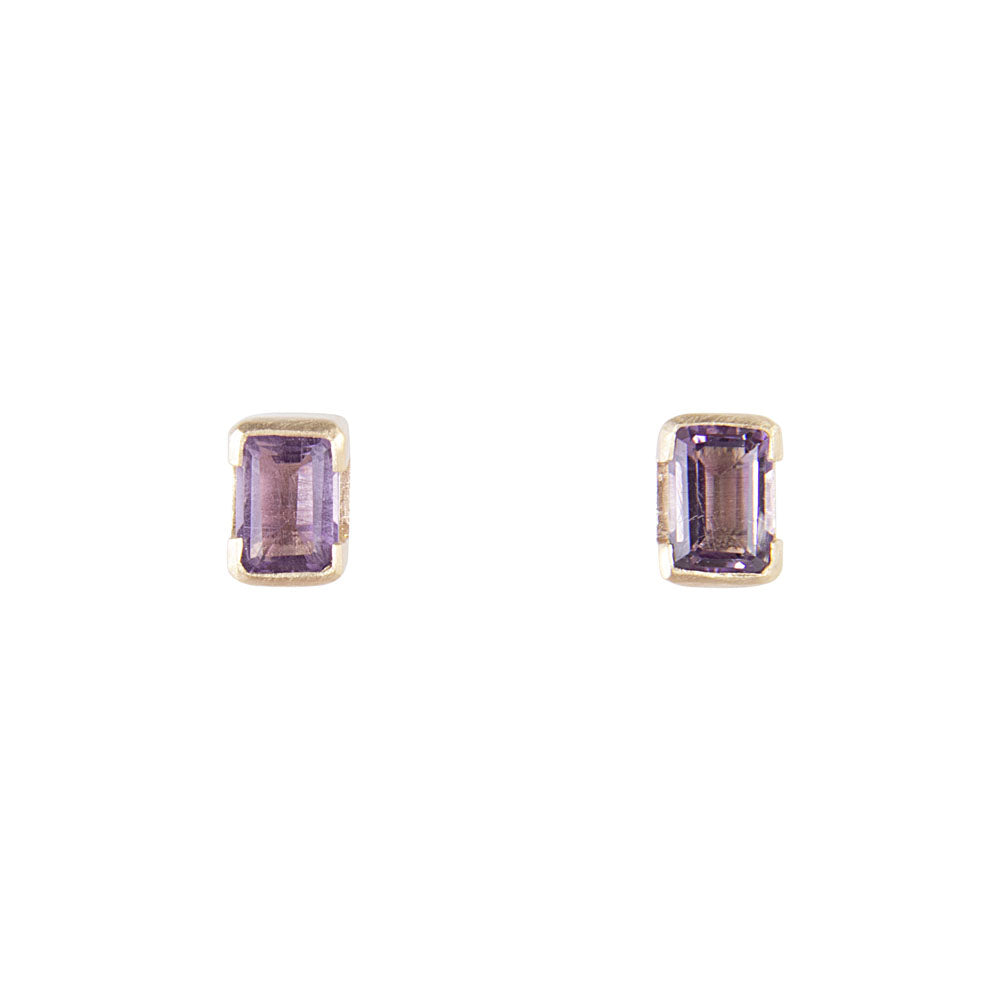 FEBRUARY BIRTHSTONE STUDS - AMETHYST