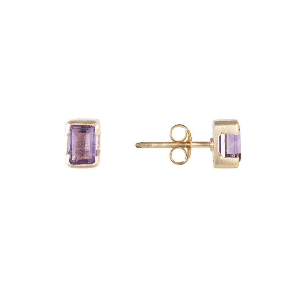 FEBRUARY BIRTHSTONE STUDS - AMETHYST