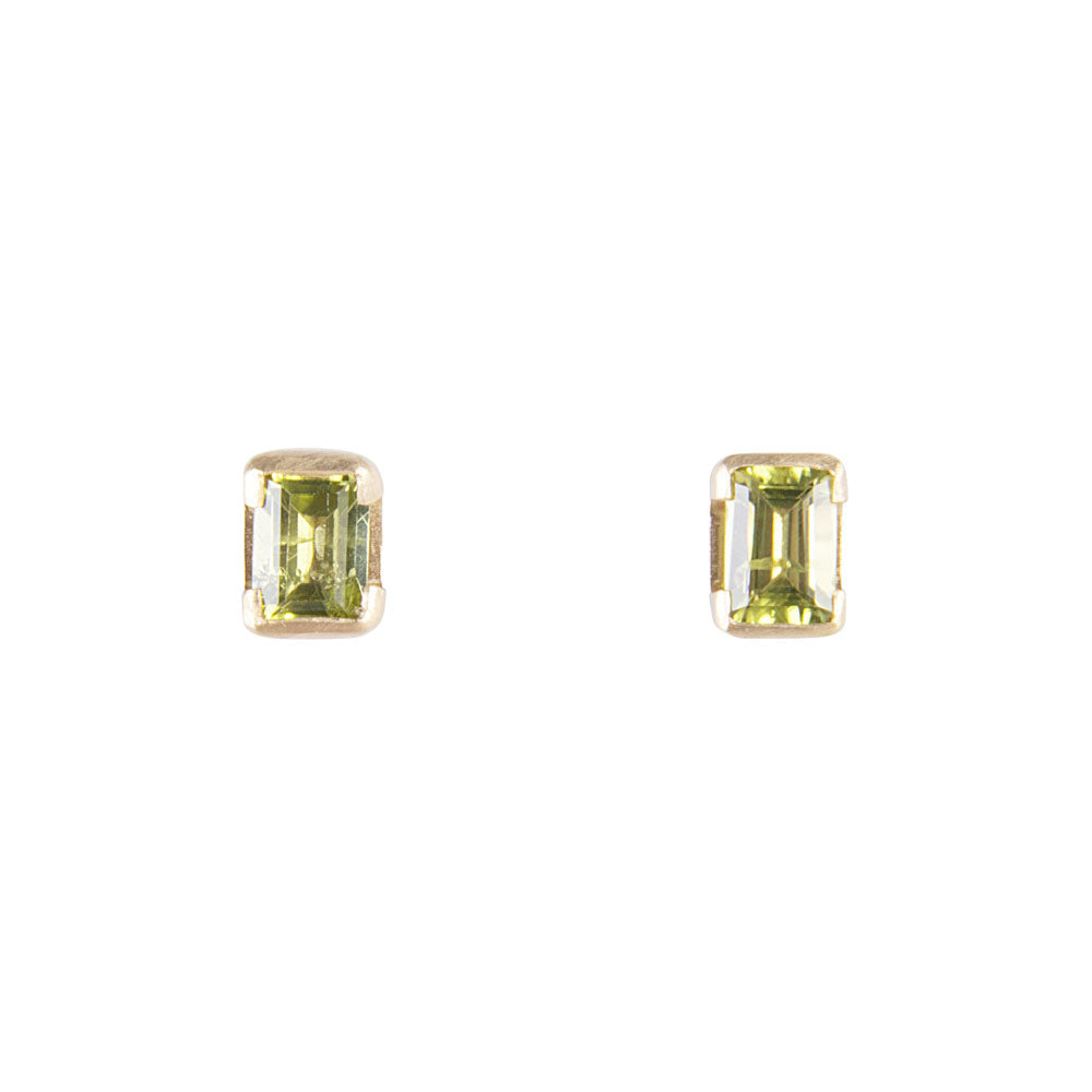 AUGUST BIRTHSTONE STUDS - PERIDOT