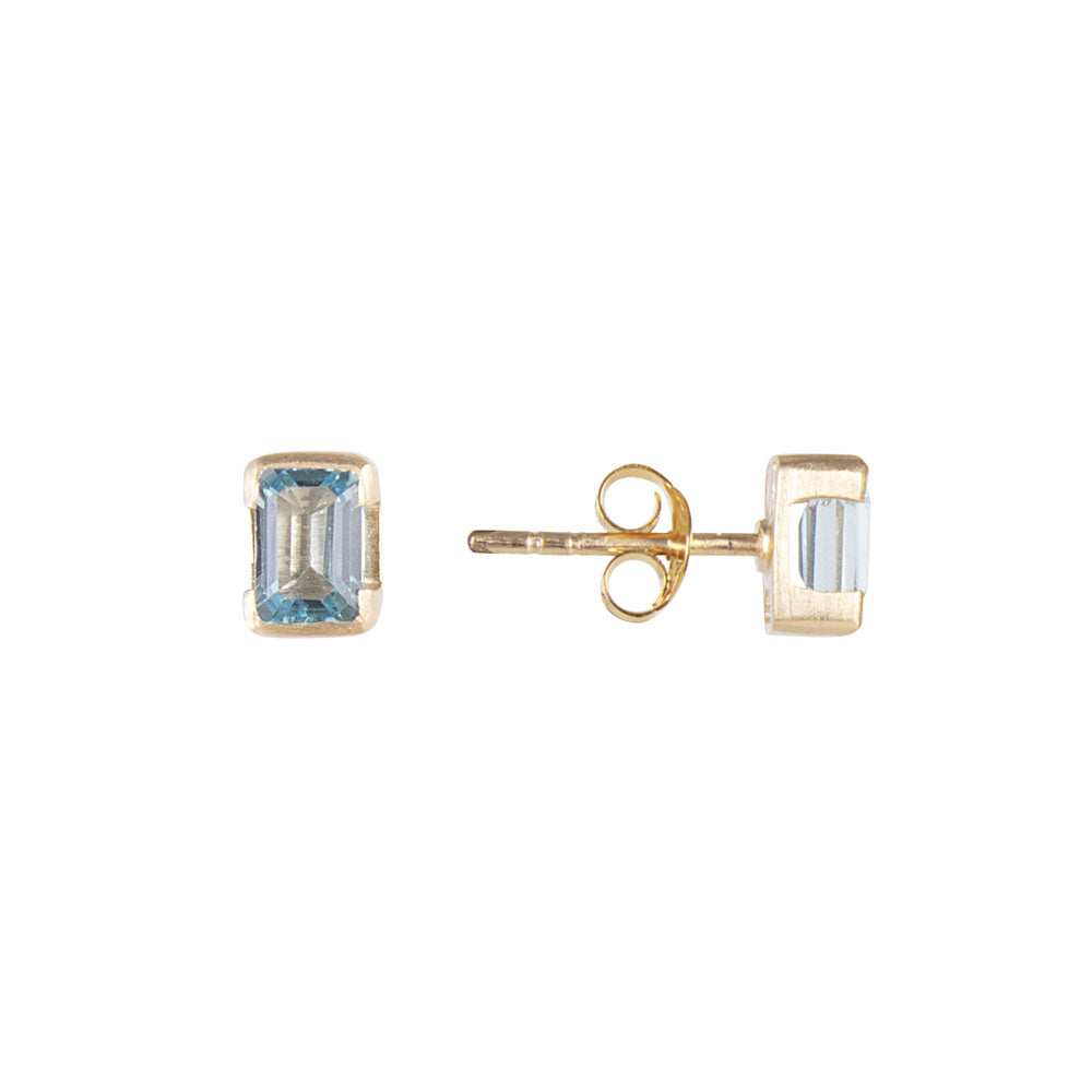 DECEMBER BIRTHSTONE STUDS - BLUE TOPAZ