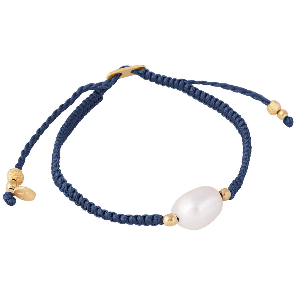 PEARL ROPE BRACELET - NAVY