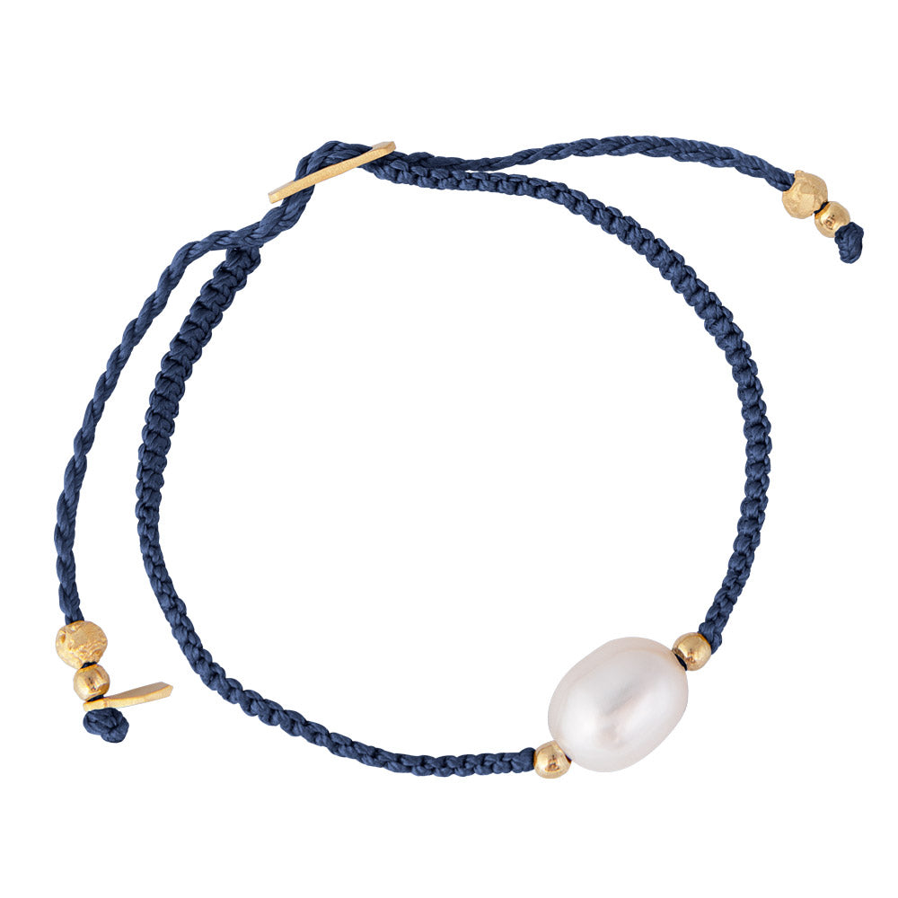 PEARL ROPE BRACELET - NAVY