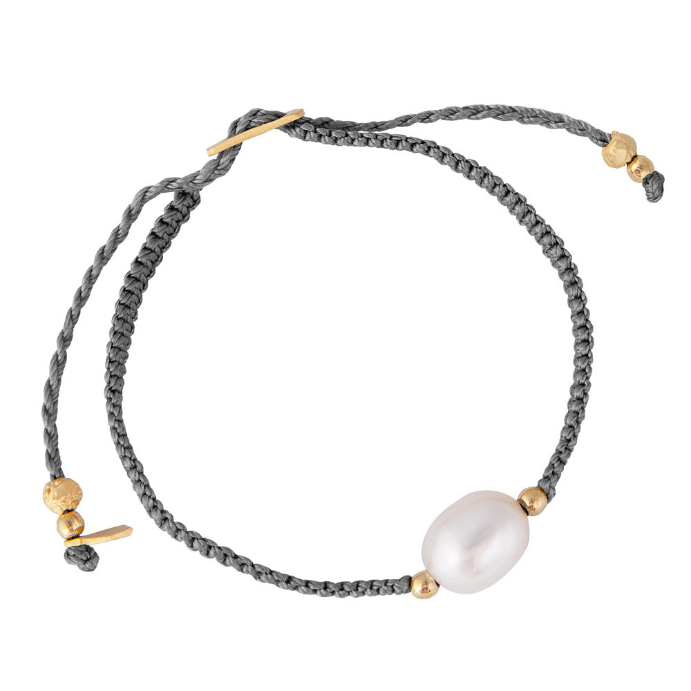PEARL ROPE BRACELET - GUNMETAL