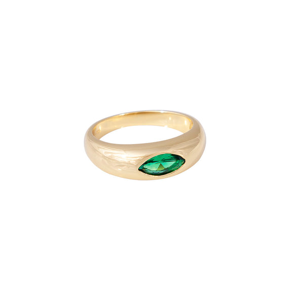 GREEN MARQUISE RING