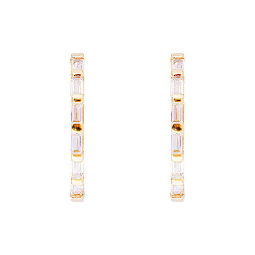 CRYSTAL BAGUETTE MAXI HOOPS
