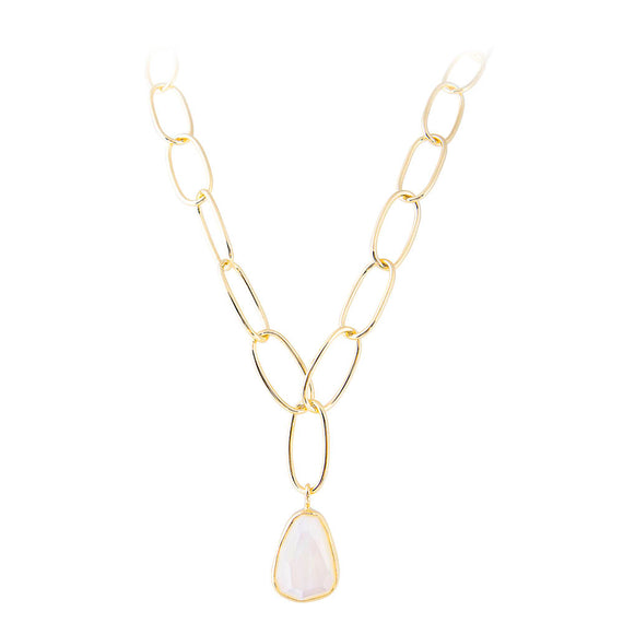 FREE-FORM MOTHER OF PEARL LINK NECKLACE