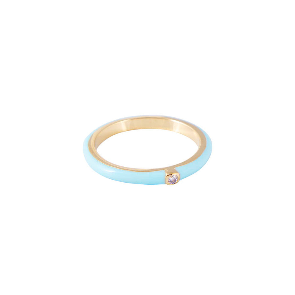Turq + SS Mini Infinity Stacker Ring main image 0
