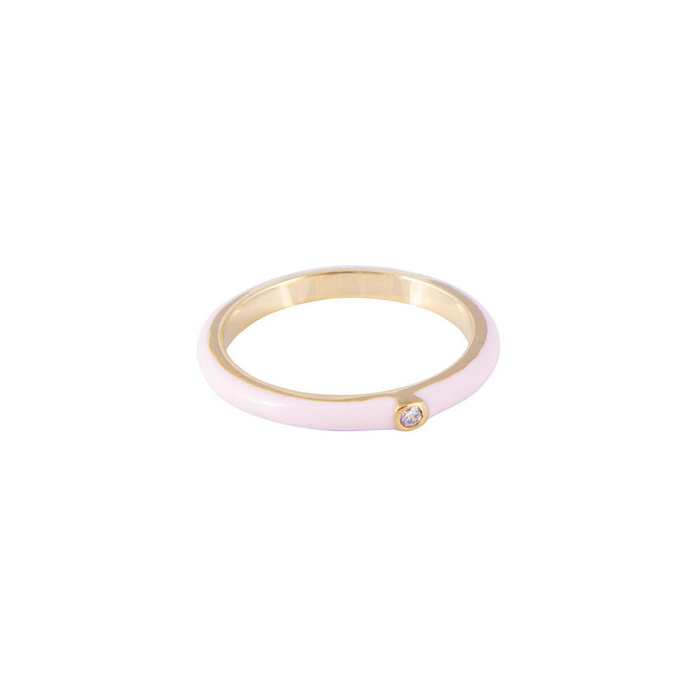 PINK FLAMINGO ENAMEL STACKER RING