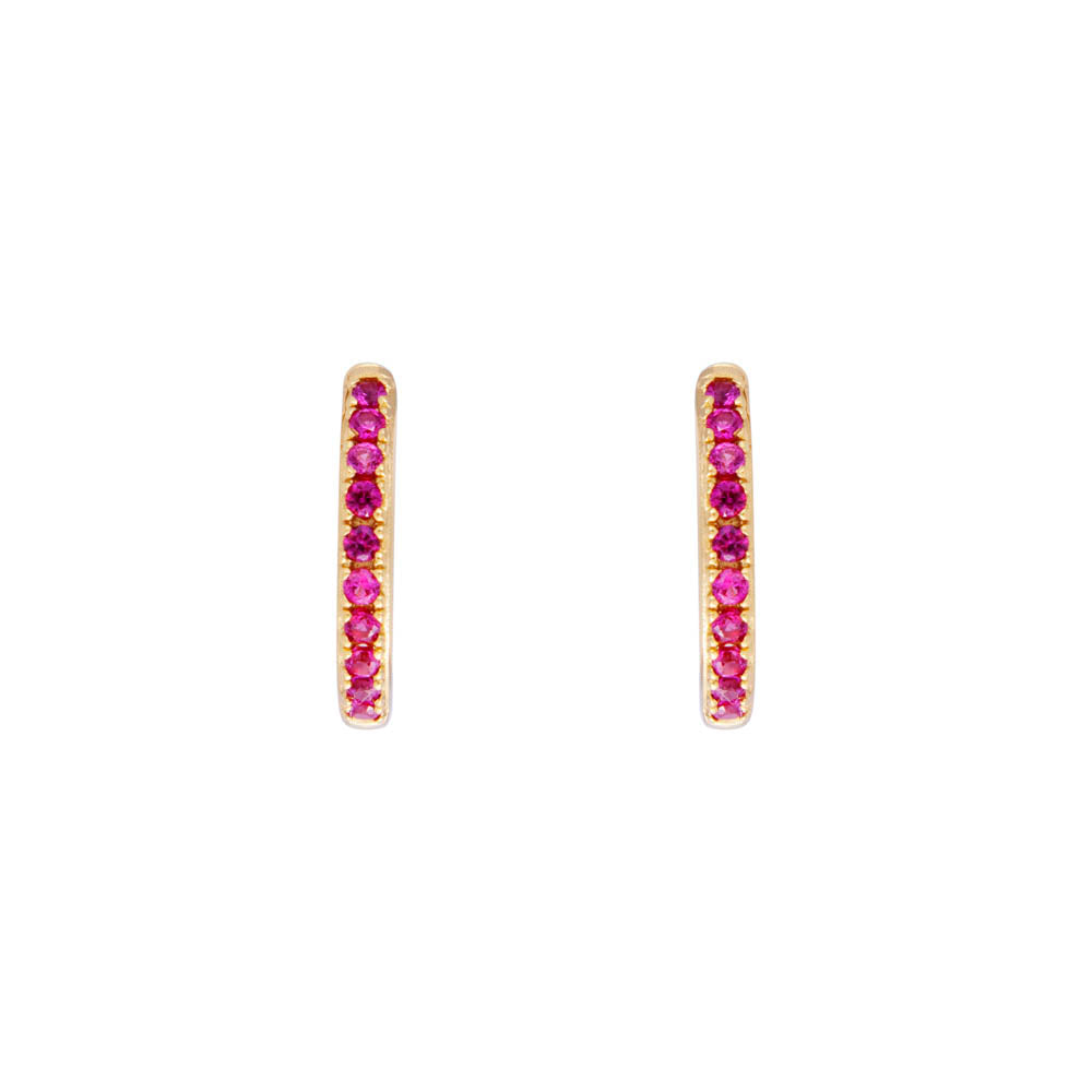 PINK PAVE MIDI HOOPS